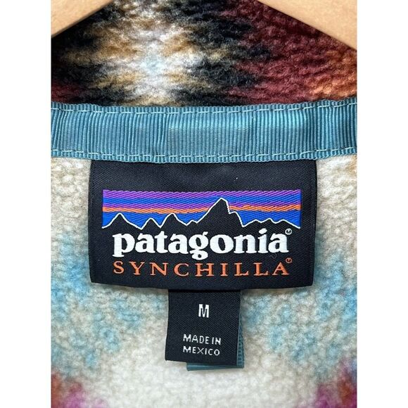 Patagonia Synchilla Snap T Timber Twist Cinder Red Fleece Pullover Women’s Sz. M - Picture 3 of 3